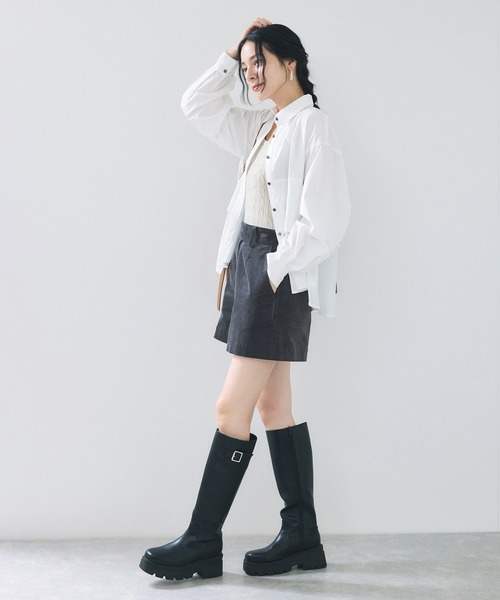 VIS（ビス）の「フロッキーグルカショートパンツ（その他パンツ・レディース・チャコールグレー/ベージュ系その他・FREE）」の10枚目の写真