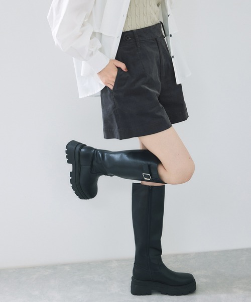 VIS（ビス）の「フロッキーグルカショートパンツ（その他パンツ・レディース・チャコールグレー/ベージュ系その他・FREE）」の13枚目の写真