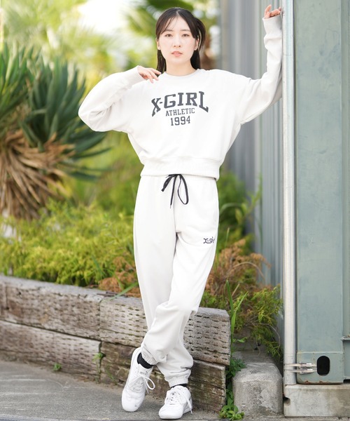 セール】X-girl SPORTS/エックスガールスポーツ CREWNECK SWEATSHIRT