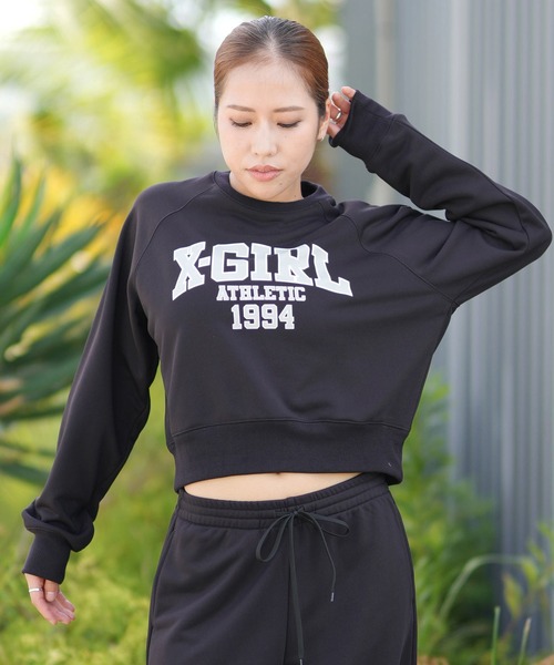 セール】X-girl SPORTS/エックスガールスポーツ CREWNECK SWEATSHIRT