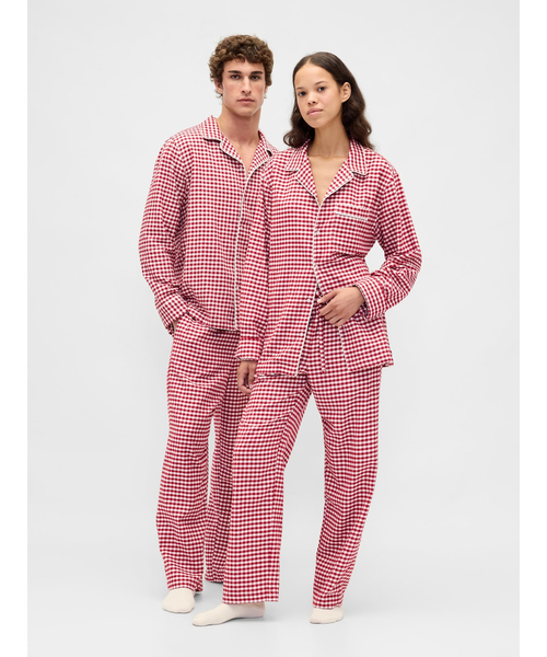 訂正後未使用品ルームウェアパンツセット セール】ソフトフランネル パジャマパンツ(ユニセックス)（ルーム