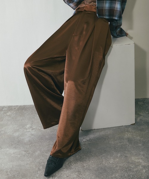 ANOTHER S タックワイドチノパン アナザーエス ANOTHER S タック入りワイドチノパン （ベージュ