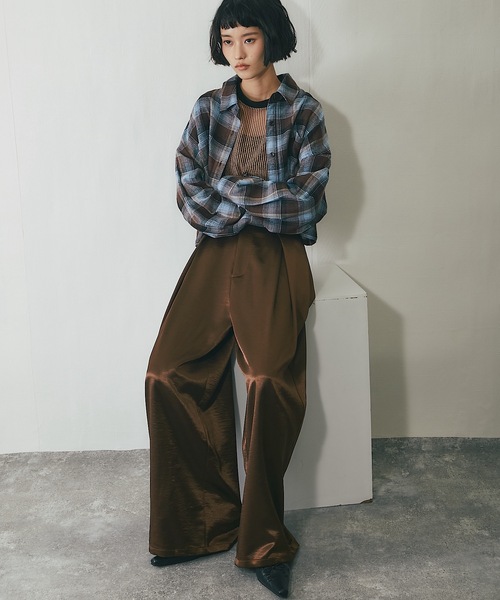 ANOTHER S タックワイドチノパン アナザーエス ANOTHER S タック入りワイドチノパン （ベージュ