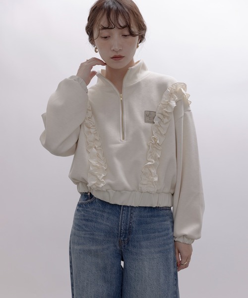 ギャザーフリルハーフZIPトップス Eimee Law│Eimee Law