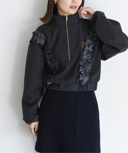 ギャザーフリルハーフZIPトップス Eimee Law│Eimee Law