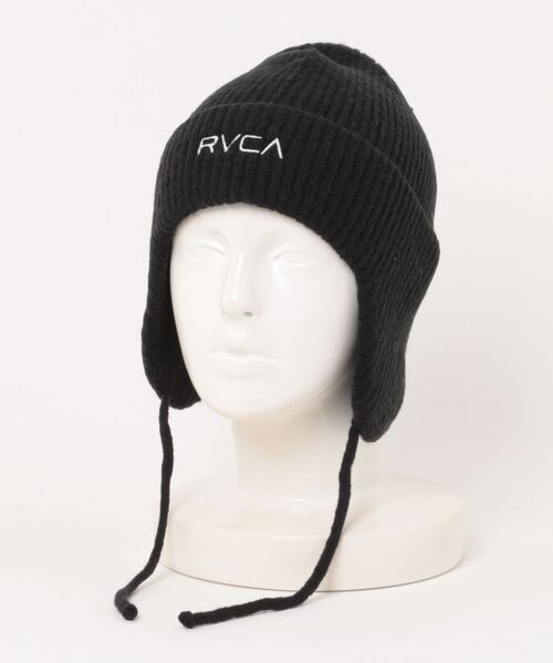RVCA（ルーカ）の「RVCA/ルーカ ビーニー EAR FLAP BEANIE ニット帽 BF042-908（ニットキャップ/ビーニー・メンズ・オフホワイト/ブラック・FREE）」の2枚目の写真