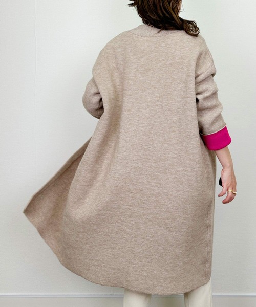 PICCIN(ピッチン)の「配色ロングカーディガン(カーディガン/ボレロ・レディース・チャコールグレー/ベージュ/アイボリー・M)」の15枚目の写真