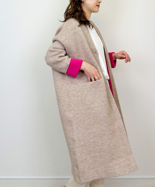 PICCIN(ピッチン)の「配色ロングカーディガン(カーディガン/ボレロ・レディース・チャコールグレー/ベージュ/アイボリー・M)」の14枚目の写真