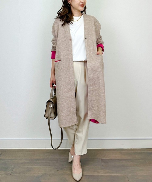 PICCIN(ピッチン)の「配色ロングカーディガン(カーディガン/ボレロ・レディース・チャコールグレー/ベージュ/アイボリー・M)」の17枚目の写真