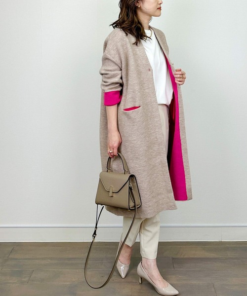 PICCIN(ピッチン)の「配色ロングカーディガン(カーディガン/ボレロ・レディース・チャコールグレー/ベージュ/アイボリー・M)」の18枚目の写真