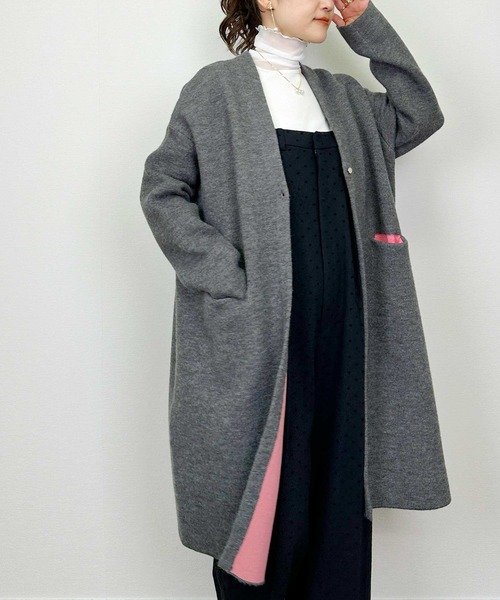PICCIN(ピッチン)の「配色ロングカーディガン(カーディガン/ボレロ・レディース・チャコールグレー/ベージュ/アイボリー・M)」の12枚目の写真