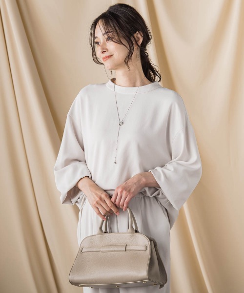 LAUTREAMONT(ロートレアモン)の「キレイ×リラックス スタンドカラーブラウス≪接触冷感/UV/洗濯機で洗える≫(シャツ/ブラウス・レディース・ベージュ/ブラック/チャコールグレー・9号)」の3枚目の写真