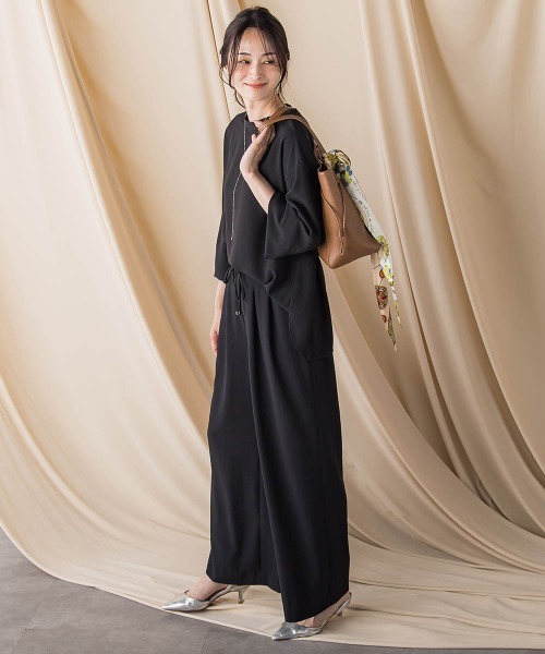 LAUTREAMONT(ロートレアモン)の「キレイ×リラックス スタンドカラーブラウス≪接触冷感/UV/洗濯機で洗える≫(シャツ/ブラウス・レディース・ベージュ/ブラック/チャコールグレー・9号)」の6枚目の写真