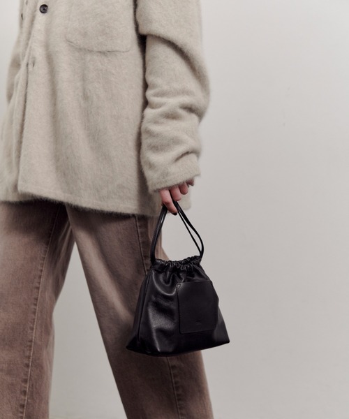 ONE./ワンドット】レザー巾着ショルダーBAG（ハンドバッグ）｜ONE