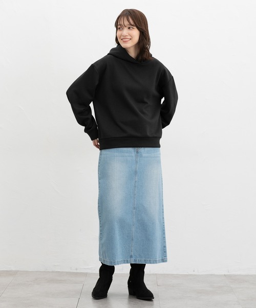 Honeys（ハニーズ）の「【ハニぽか】あったかきれいめパーカー（パーカー・レディース・グレイッシュベージュ/ブルー/オフホワイト/ブラウン/ブラック・L/M/LL/S）」の13枚目の写真