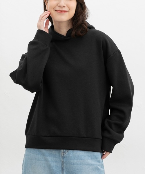 Honeys（ハニーズ）の「【ハニぽか】あったかきれいめパーカー（パーカー・レディース・グレイッシュベージュ/ブルー/オフホワイト/ブラウン/ブラック・L/M/LL/S）」の14枚目の写真