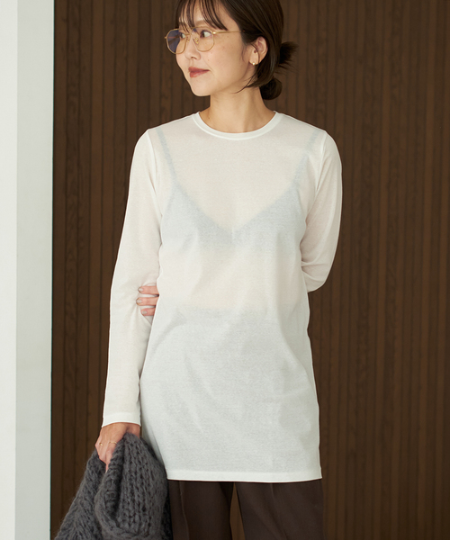 新品・タグ付き☆Plage　Shiny Sheer ロンT plage（プラージュ）の「Shiny Sheer ロンT（Tシャツ/カットソー