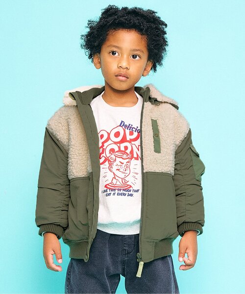 ジュニア対応】ボア切り替えジャケット（ダウンジャケット