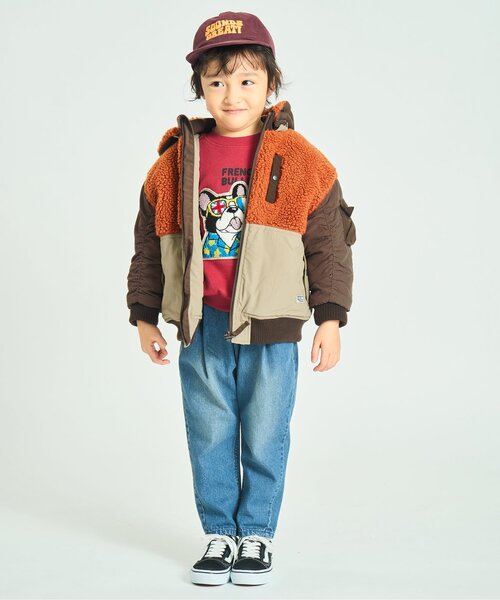 F.O.KIDS（エフオーキッズ）の「【ジュニア対応】ボア切り替えジャケット（ダウンジャケット/コート・キッズ・ブラック/カーキ/レインボー・80/90/100/110/120/130/140）」の18枚目の写真