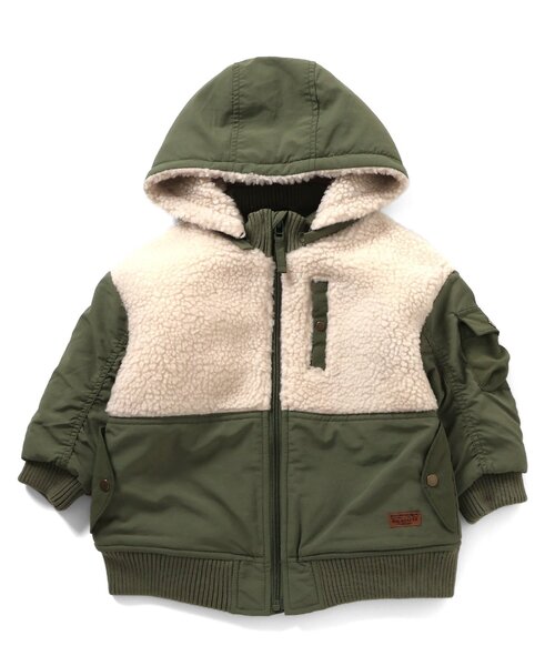 F.O.KIDS（エフオーキッズ）の「【ジュニア対応】ボア切り替えジャケット（ダウンジャケット/コート・キッズ・ブラック/カーキ/レインボー・80/90/100/110/120/130/140）」の20枚目の写真