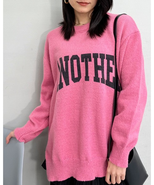 &soiree(アンドソワレ)の「【&soiree】カレッジロゴモヘアライクニットセーター(ニット/セーター・レディース・ピンク/ベージュ/グレー・FREE)」の10枚目の写真
