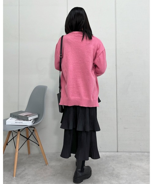 &soiree(アンドソワレ)の「【&soiree】カレッジロゴモヘアライクニットセーター(ニット/セーター・レディース・ピンク/ベージュ/グレー・FREE)」の15枚目の写真