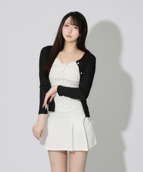 ALLuRing ChaRm(アリュリングチャーム)の「Dot Ribbon Camisole Ensemble / ドットリボンキャミソールアンサンブル(アンサンブル・レディース・ブラック/ホワイト・FREE)」の2枚目の写真