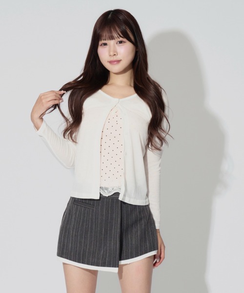 ALLuRing ChaRm(アリュリングチャーム)の「Dot Ribbon Camisole Ensemble / ドットリボンキャミソールアンサンブル(アンサンブル・レディース・ブラック/ホワイト・FREE)」の4枚目の写真