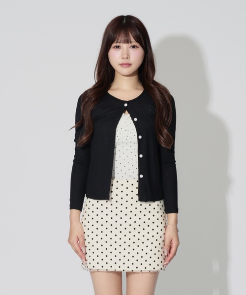 ALLuRing ChaRm(アリュリングチャーム)の「Dot Ribbon Camisole Ensemble / ドットリボンキャミソールアンサンブル(アンサンブル・レディース・ブラック/ホワイト・FREE)」の12枚目の写真