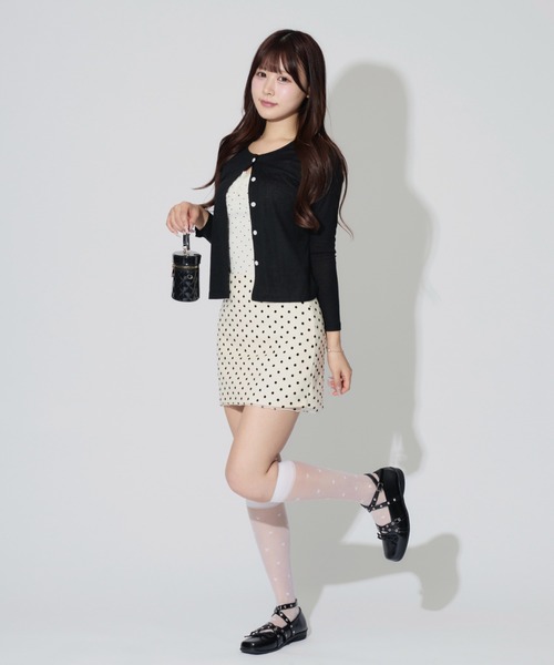 ALLuRing ChaRm(アリュリングチャーム)の「Dot Ribbon Camisole Ensemble / ドットリボンキャミソールアンサンブル(アンサンブル・レディース・ブラック/ホワイト・FREE)」の16枚目の写真