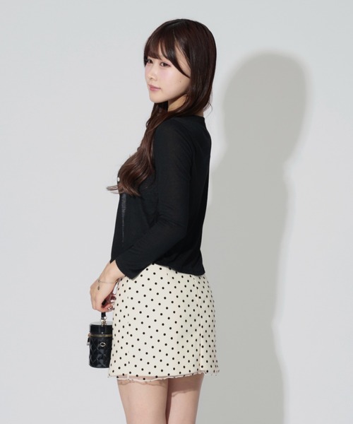 ALLuRing ChaRm(アリュリングチャーム)の「Dot Ribbon Camisole Ensemble / ドットリボンキャミソールアンサンブル(アンサンブル・レディース・ブラック/ホワイト・FREE)」の14枚目の写真