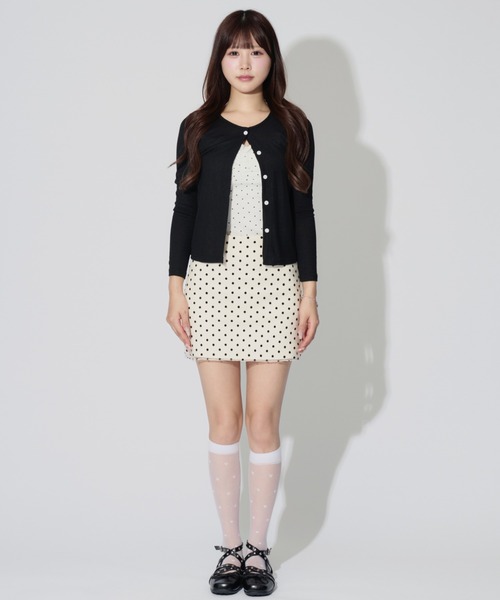 ALLuRing ChaRm(アリュリングチャーム)の「Dot Ribbon Camisole Ensemble / ドットリボンキャミソールアンサンブル(アンサンブル・レディース・ブラック/ホワイト・FREE)」の15枚目の写真