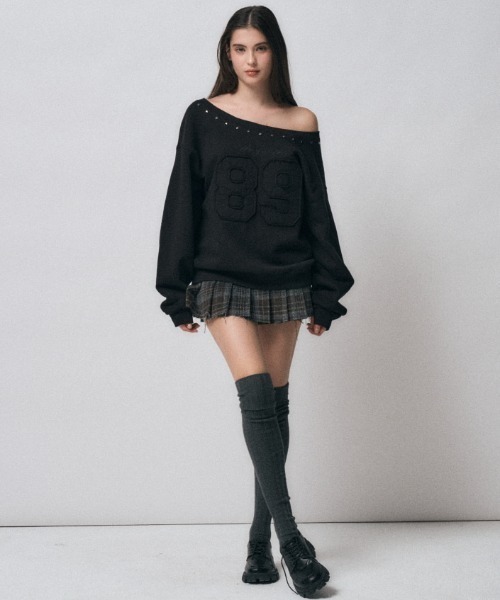 Midnight Move（ミッドナイトムーブ）の「A'GEM/9 × .kom 『MIDNIGHT MOVE/ミッドナイトムーブ』 89 rivet mtm/89リベットスウェット（スウェット・レディース・グレー/ブラック・FREE）」の5枚目の写真