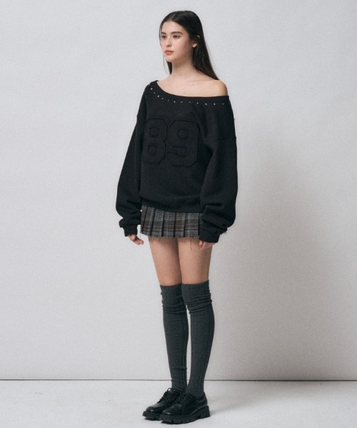 Midnight Move（ミッドナイトムーブ）の「A'GEM/9 × .kom 『MIDNIGHT MOVE/ミッドナイトムーブ』 89 rivet mtm/89リベットスウェット（スウェット・レディース・グレー/ブラック・FREE）」の3枚目の写真