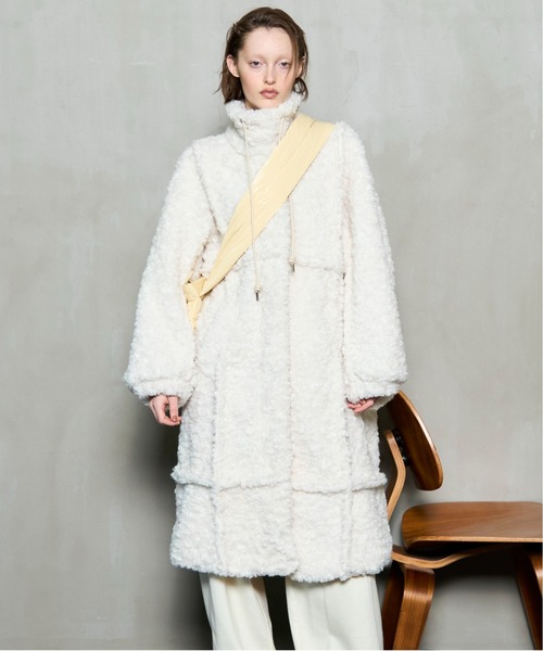 Cut Off High Neck Boa Coat / カットオフハイネックボアコート