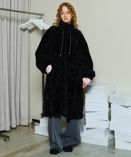 Cut Off High Neck Boa Coat / カットオフハイネックボアコート