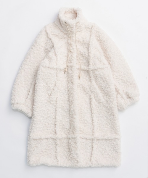 Cut Off High Neck Boa Coat / カットオフハイネックボアコート