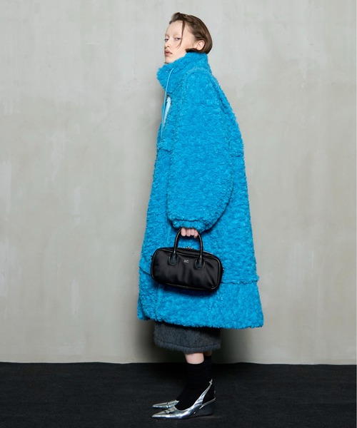 Cut Off High Neck Boa Coat / カットオフハイネックボアコート