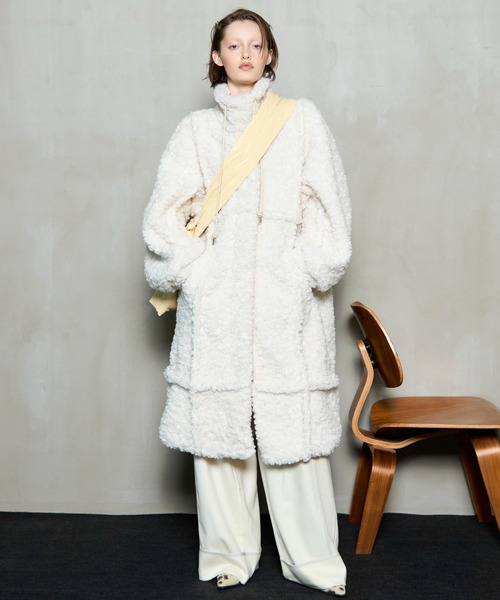 Cut Off High Neck Boa Coat / カットオフハイネックボアコート