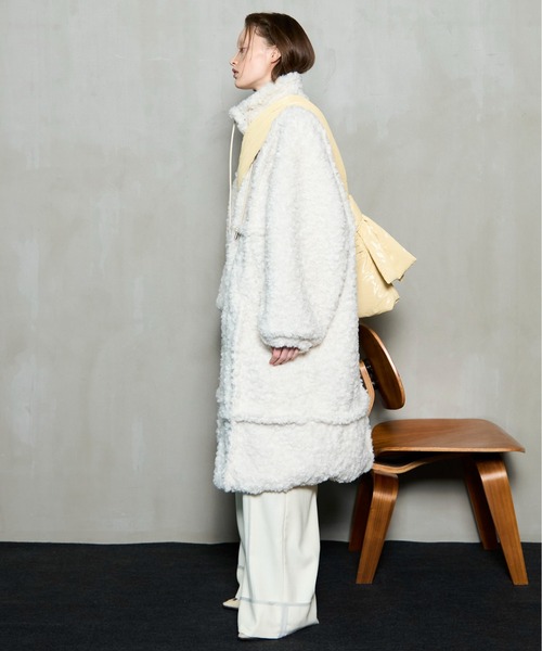 Cut Off High Neck Boa Coat / カットオフハイネックボアコート