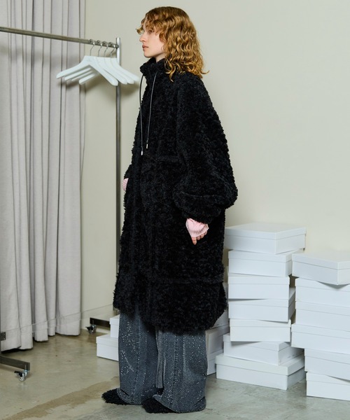 Cut Off High Neck Boa Coat / カットオフハイネックボアコート