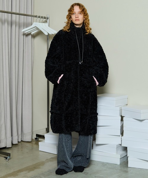 MAISON SPECIAL(メゾンスペシャル)の「Cut Off High Neck Boa Coat / カットオフハイネックボアコート(その他アウター・レディース・ブラック/ブルー/オフホワイト・FREE)」の8枚目の写真