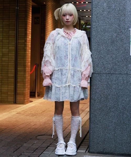 axes femme(アクシーズファム)の「ティアードレースパーカー(カーディガン/ボレロ・レディース・キナリ/ブラック・FREE)」の10枚目の写真