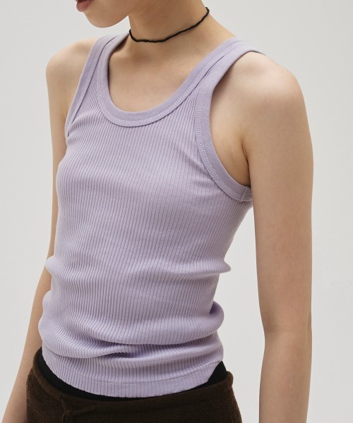TODAYFUL(トゥデイフル)の「Seamless Rib Tanktop(Tシャツ/カットソー・レディース・サンドベージュ/ミント/ブルー系その他/ベビーピンク/レッド・FREE)」の4枚目の写真