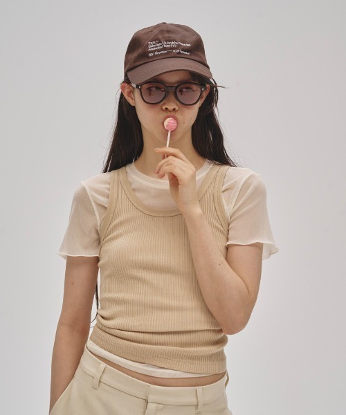 TODAYFUL(トゥデイフル)の「Seamless Rib Tanktop(Tシャツ/カットソー・レディース・サンドベージュ/ミント/ブルー系その他/ベビーピンク/レッド・FREE)」の2枚目の写真