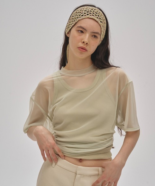 TODAYFUL(トゥデイフル)の「Seamless Rib Tanktop(Tシャツ/カットソー・レディース・サンドベージュ/ミント/ブルー系その他/ベビーピンク/レッド・FREE)」の10枚目の写真