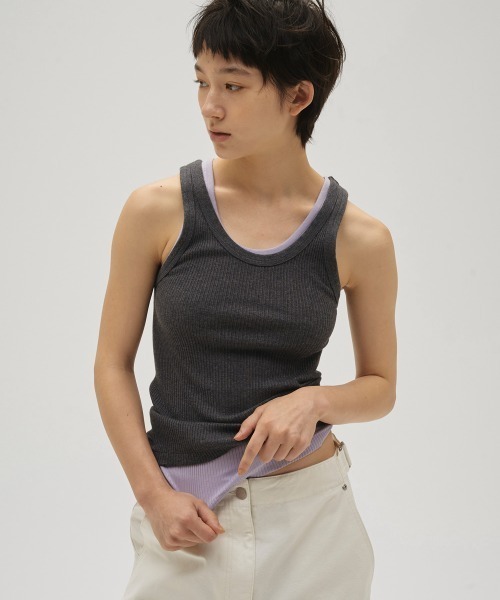 TODAYFUL(トゥデイフル)の「Seamless Rib Tanktop(Tシャツ/カットソー・レディース・サンドベージュ/ミント/ブルー系その他/ベビーピンク/レッド・FREE)」の13枚目の写真