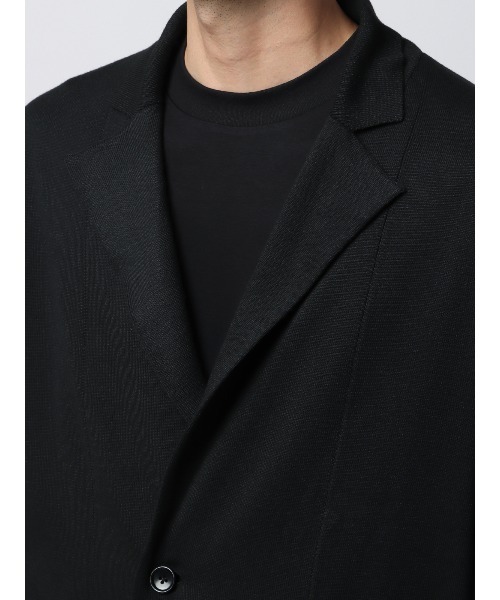 SUIT SQUARE（スーツスクエア）の「カーディガンジャケット 長袖 ウォッシャブル オーガニックコットンブレンド天竺 無地（ニット/セーター・メンズ・グレー系/ブラック系/ネイビー系・S/M/L/LL）」の5枚目の写真