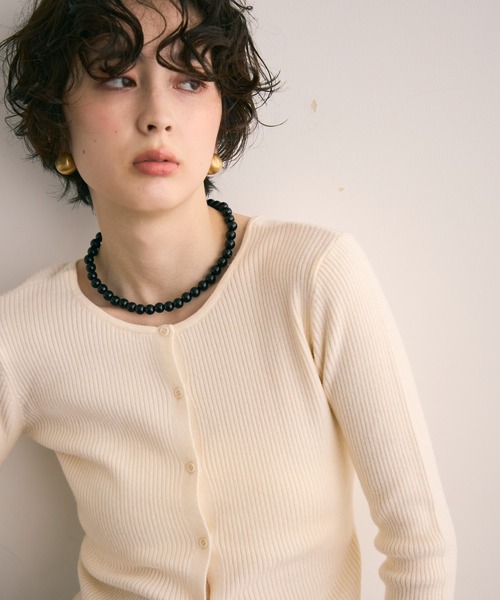 Trish（トリッシュ）の「スモールブラックボールネックレス（ネックレス・レディース・ブラック・FREE）」の4枚目の写真