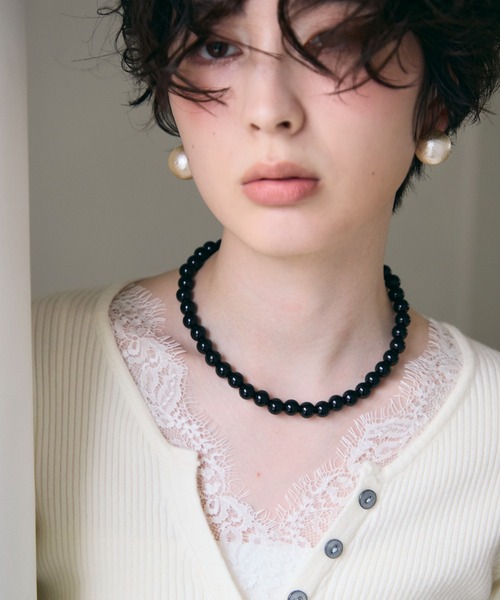 Trish(トリッシュ)の「スモールブラックボールネックレス(ネックレス・レディース・ブラック・FREE)」の15枚目の写真